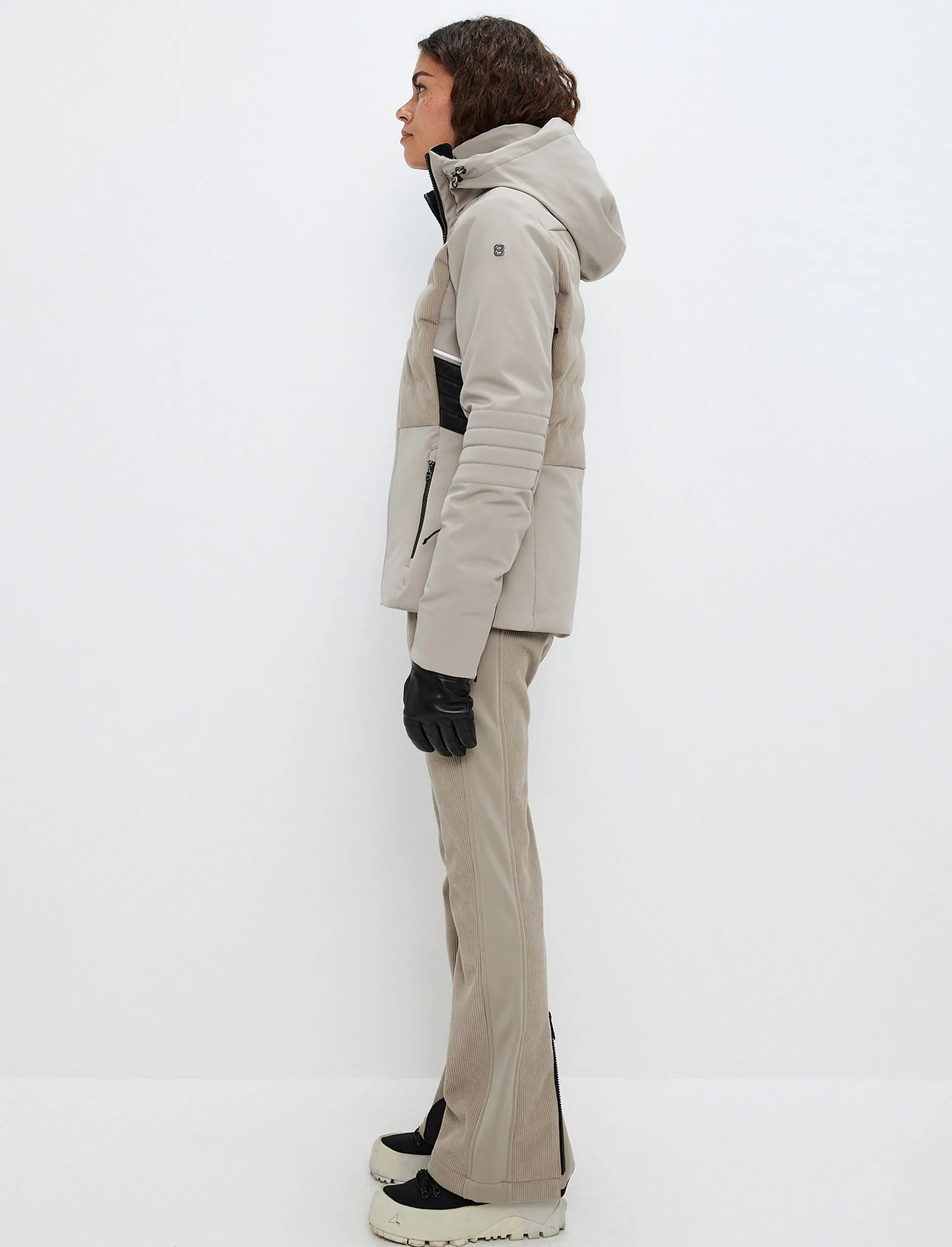 Clarice W Cord Ski Jacket - Lt Beige