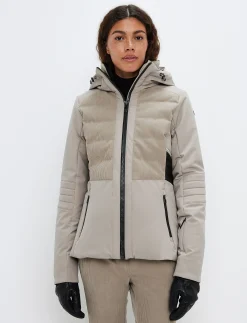 Clarice W Cord Ski Jacket - Lt Beige