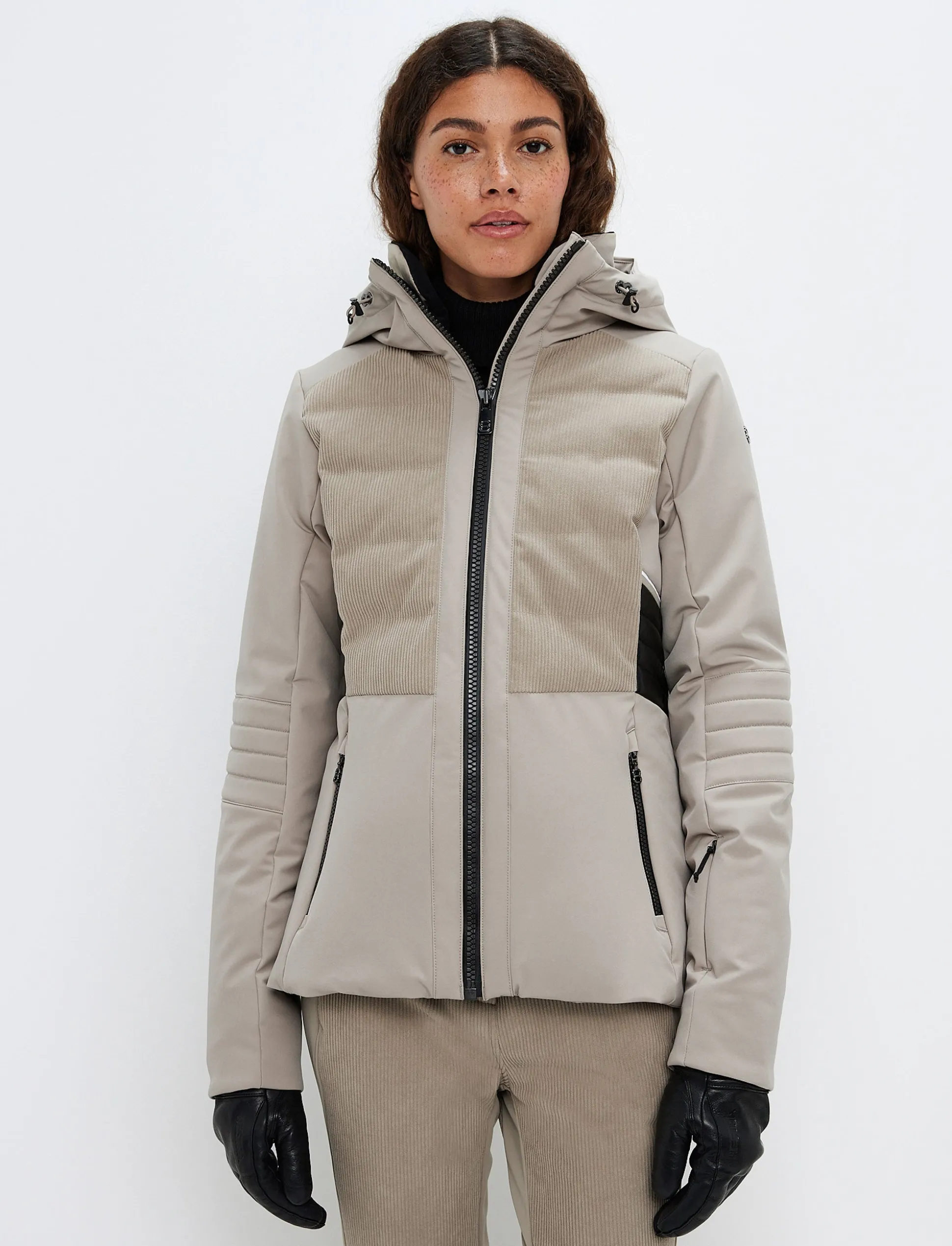 Clarice W Cord Ski Jacket - Lt Beige