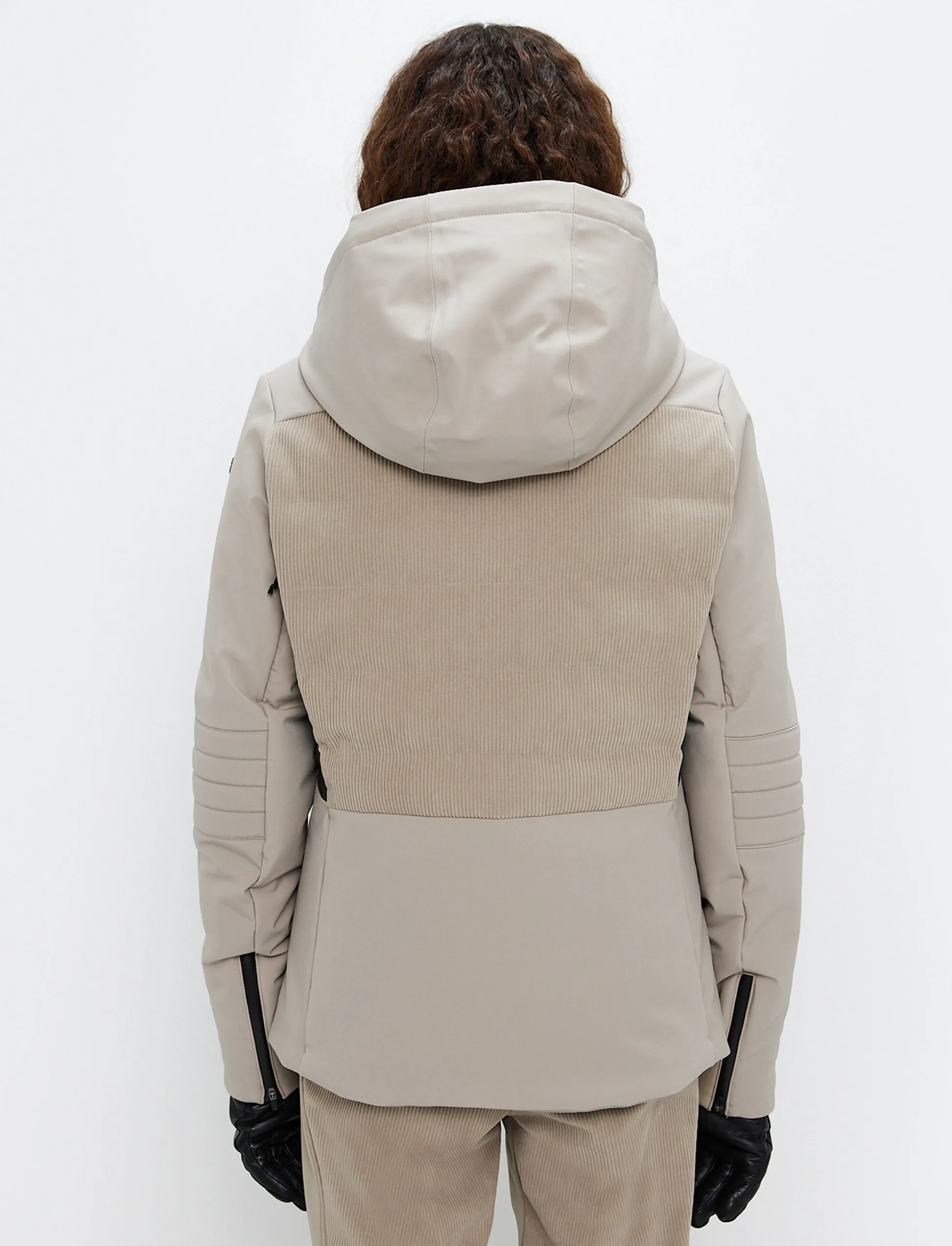 Clarice W Cord Ski Jacket - Lt Beige