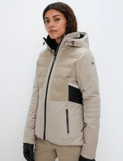 Clarice W Cord Ski Jacket - Lt Beige