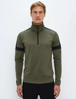 Dino 1/2 Zip Sweat - Army Green